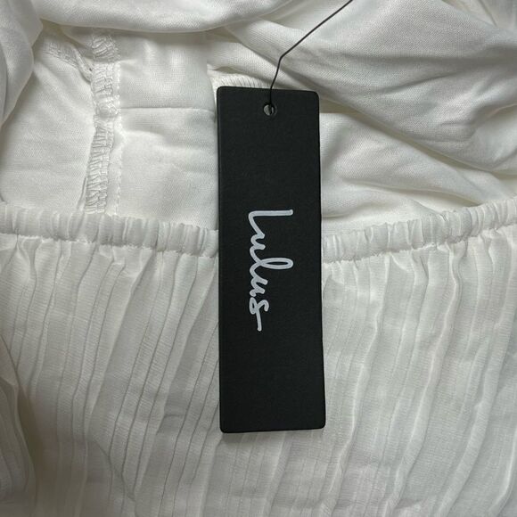 NWT Lulus Always Loving You White Pleated One Shoulder MIDI Dress Sz M Host Pick - Picture 9 of 13